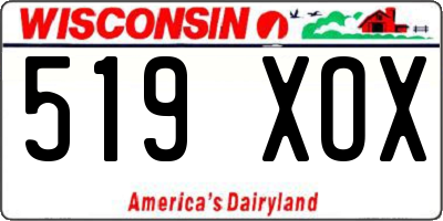 WI license plate 519XOX