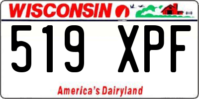 WI license plate 519XPF