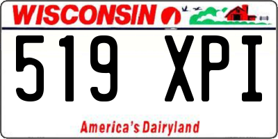 WI license plate 519XPI