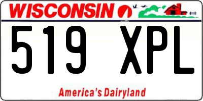 WI license plate 519XPL