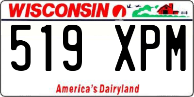 WI license plate 519XPM