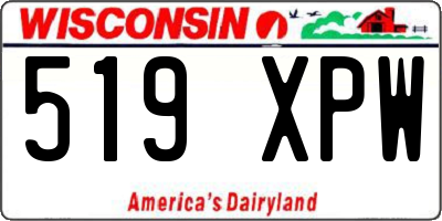 WI license plate 519XPW
