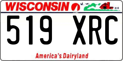 WI license plate 519XRC