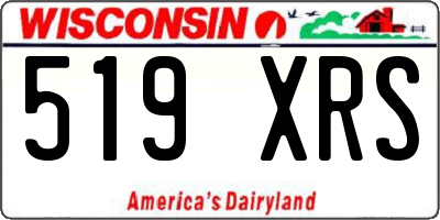 WI license plate 519XRS