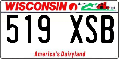 WI license plate 519XSB