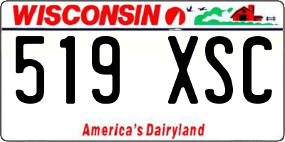 WI license plate 519XSC