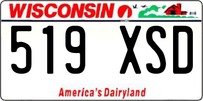 WI license plate 519XSD