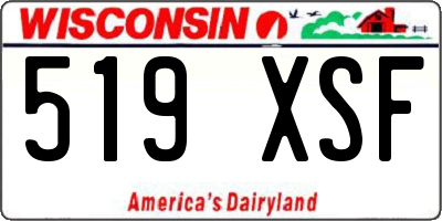 WI license plate 519XSF