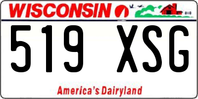 WI license plate 519XSG