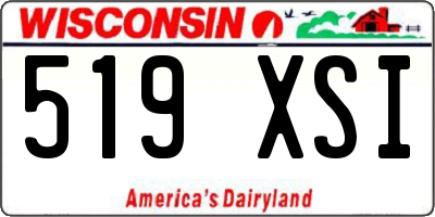 WI license plate 519XSI