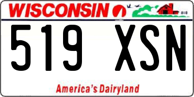 WI license plate 519XSN