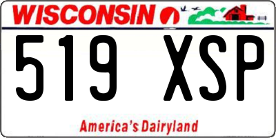 WI license plate 519XSP