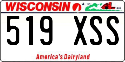 WI license plate 519XSS