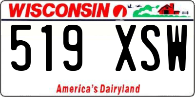 WI license plate 519XSW