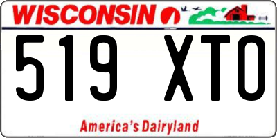 WI license plate 519XTO