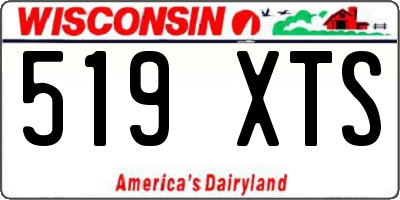 WI license plate 519XTS