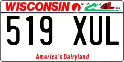 WI license plate 519XUL