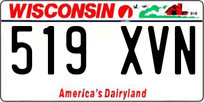 WI license plate 519XVN