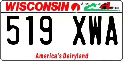 WI license plate 519XWA