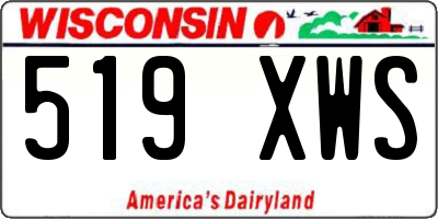 WI license plate 519XWS
