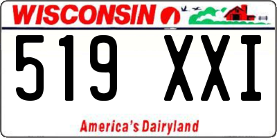 WI license plate 519XXI