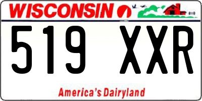 WI license plate 519XXR