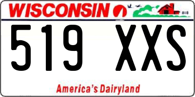 WI license plate 519XXS