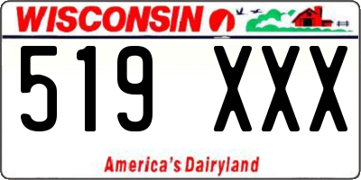 WI license plate 519XXX