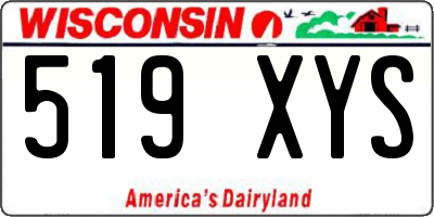 WI license plate 519XYS