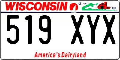 WI license plate 519XYX