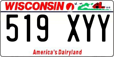 WI license plate 519XYY