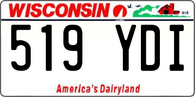 WI license plate 519YDI