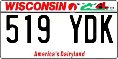 WI license plate 519YDK