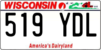 WI license plate 519YDL