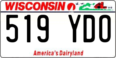 WI license plate 519YDO