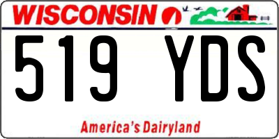 WI license plate 519YDS