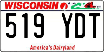 WI license plate 519YDT