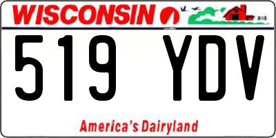 WI license plate 519YDV