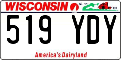 WI license plate 519YDY