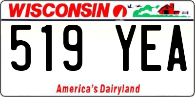 WI license plate 519YEA