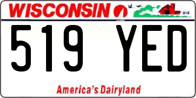 WI license plate 519YED