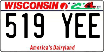 WI license plate 519YEE