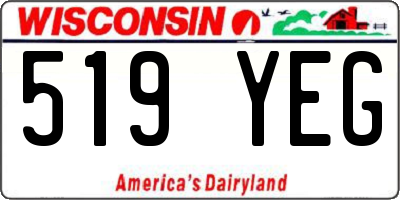 WI license plate 519YEG