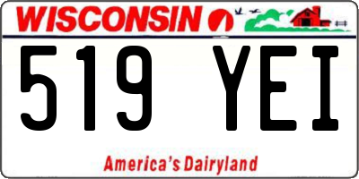 WI license plate 519YEI