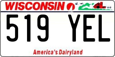 WI license plate 519YEL