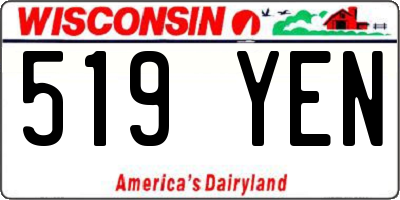 WI license plate 519YEN