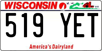 WI license plate 519YET