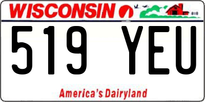WI license plate 519YEU