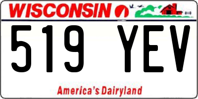 WI license plate 519YEV