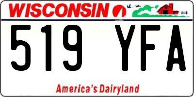 WI license plate 519YFA